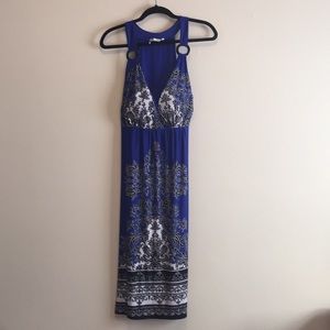Blue & black racer back dress large